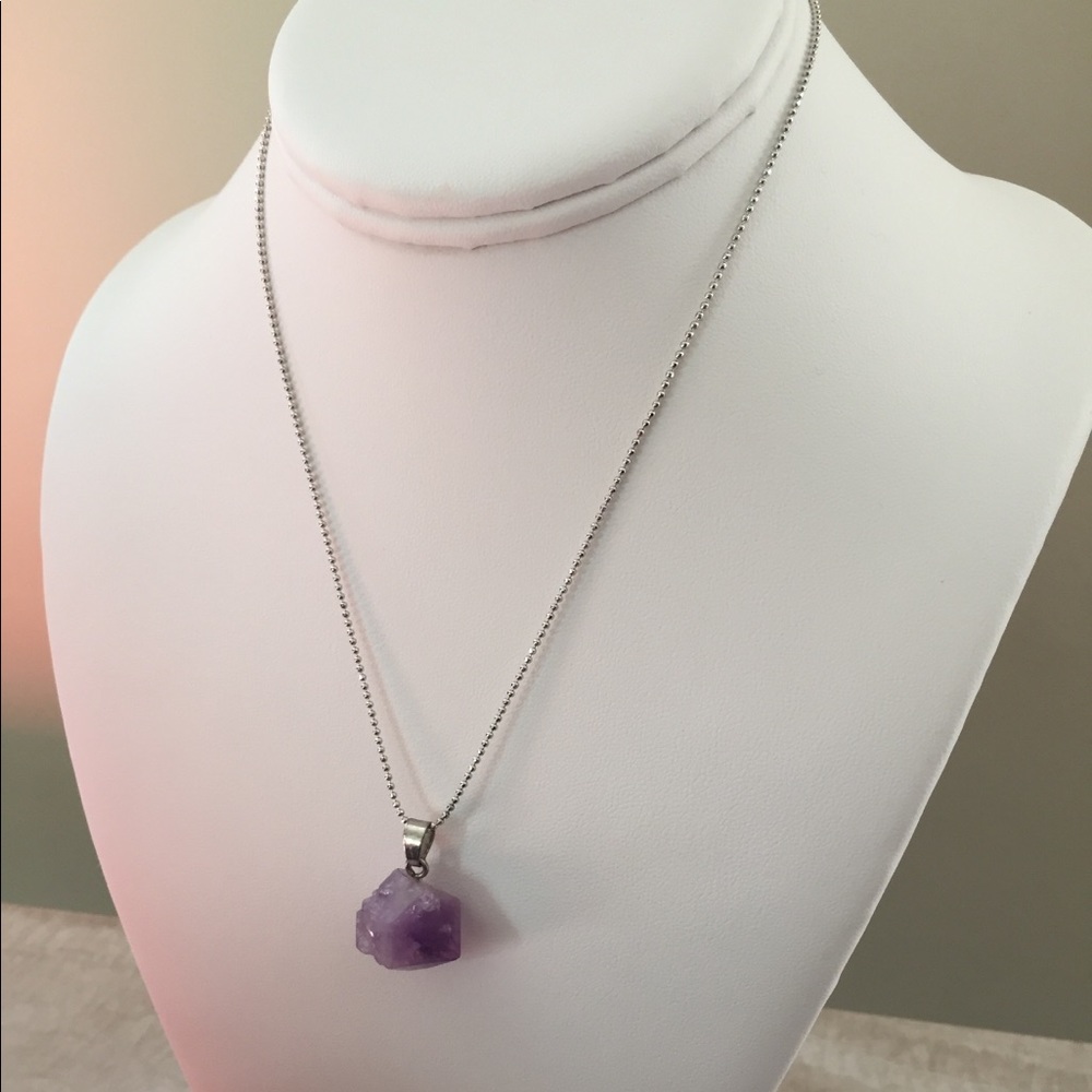 Genuine amethyst necklace handmade new